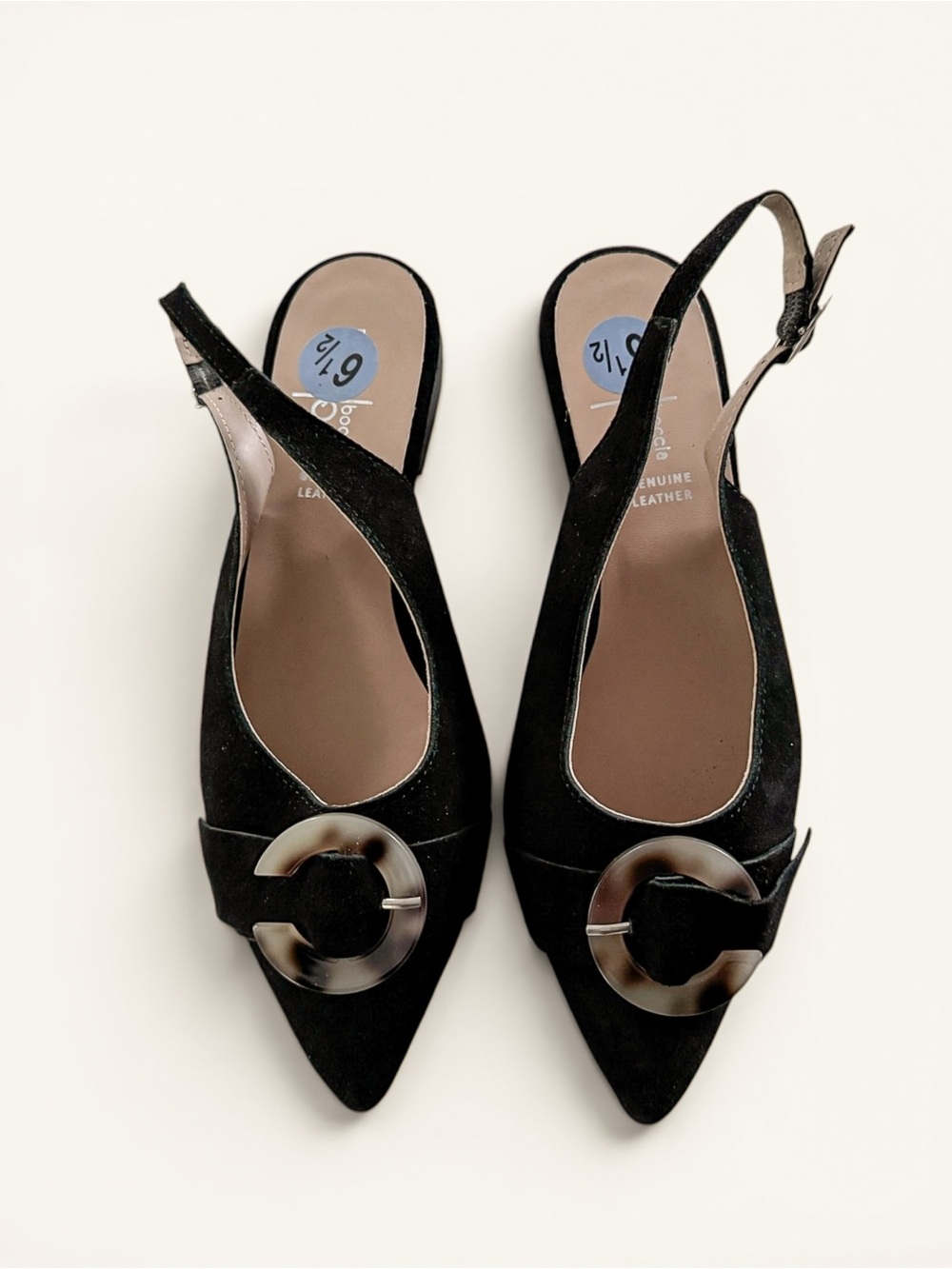 Riccardo Boccali Black Suede Slingback Sandals Italy Size 37 / US 6.5 – New